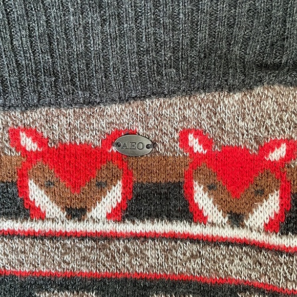 SALE - American Eagle Sweater Knit Fox and Candy Cane Leggings - Small - Picture 5 of 6